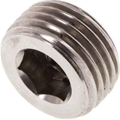G 1/2'' RVS Plug met Binnenzeskant zonder kraag 40 Bar