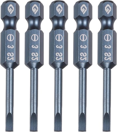 5 Stuks Magnetische Sleufschroevendraaier Bits 3mm S2 Staal Plat Hoofd 1/4" Hex Shank 50mm voor Schroeven en Klussen