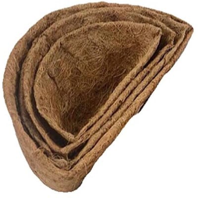 Doublure de panier en noix de coco absorbante semi-circulaire Doublure en noix de coco avec tissu non tissé pour fleurs légumes Type 1 brown