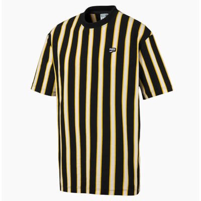 Puma Heren Downtown Stripe T-shirt Casual Zwart T-Shirt 595687 01