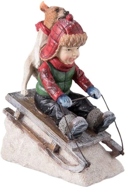Kind & hond op slee 20 x 15 cm | 6PR2275 | Clayre & Eef