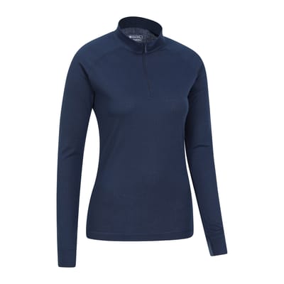 Mountain Warehouse Dames/Dames Talus Zip Neck Thermo met lange mouwen (Marine)