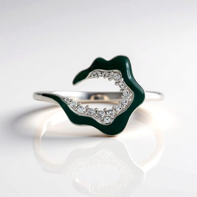 Cavill - Zilveren ring 925 Sterling Zilver geplatineerd - 15 ronde Cambodjaanse zirkonen 0,201 ct - Elegante moderne damesring