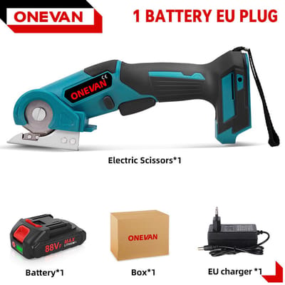 ONEVAN 800W Draadloze Elektrische Schaar Stofsnijder Metaal Tapijtsnijgereedschap Aluminiumlegering RVS Snijder Voor Makita Accu 1 Battery-EU