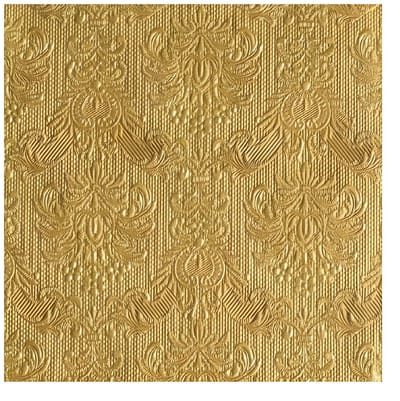 Servetten Luxe - 15x stuks - 33 x 33 cm - goud - barok patroon - 3 laags