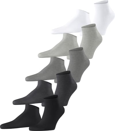 Esprit Solid-Mix 5-Pack duurzaam organisch katoen multipack sneakersokken heren veelkleurig - Maat 40-46