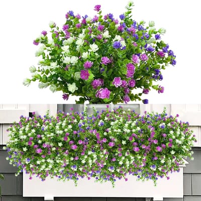 Bobbel Home Kunstbloemen Set 6 Bundels – Balkonbloemen – UV & Weerbestendig – Kunstplanten voor Buiten en Binnen