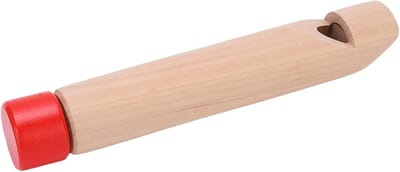 Houten Schuiffluit - Trekfluit Ritme Instrument - Muziekonderwijs Kinderen - Verstelbare Stem - 17x3x3cm - Log Rood