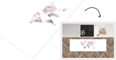 Keukenloper - Loper keuken - Wereldkaart - Agaat - Abstract - 150x50 cm - Keukenloper vinyl