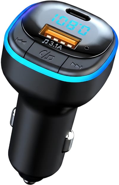 AHD® Bluetooth Receiver - FM Transmitter - FM Transmitter Bluetooth - FM-transmitters - Zwart - 13cm x 8cm x 5cm