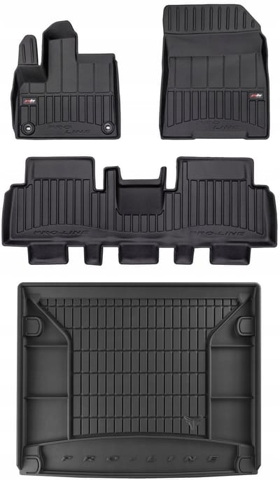 Frogum ProLine Luxe Voordeelset - Automatenset + Kofferbakmat - Geschikt voor Opel Combo E (vanaf 2018) - 5-persoons - 3 Individuele Achterstoelen - Zwart