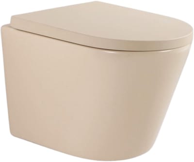 FugaFlow Eccelente Pietra Wandclosetset - 36.3x51.7cm - diepspoel - rimless - 35mm zitting - beige
