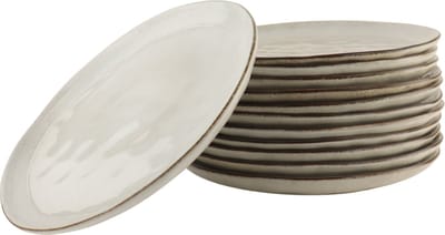 OTIX Dinerborden - Bordenset - 12 Persoons - Beige - 26,5cm - Keramiek - LILY