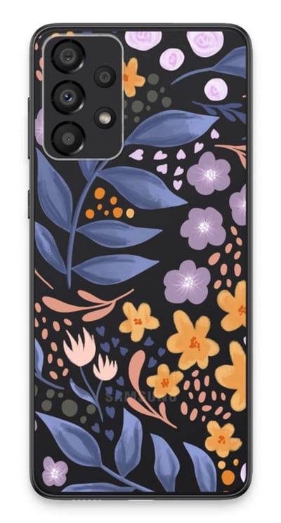 Case Company® - Hoesje geschikt voor Samsung Galaxy A33 5G hoesje - Flowers with blue leaves - Soft Cover Telefoonhoesje - Bescherming aan alle Kanten en Schermrand