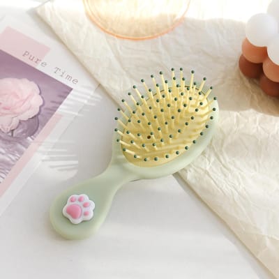 Brosse démêlante professionnelle, petite palette, peigne démêlant pour cheveux longs, épais, fins et bouclés Green
