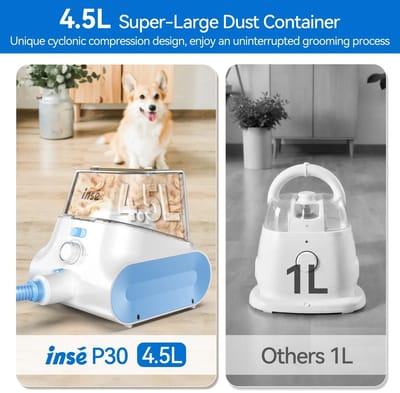 P30 Hondenverzorging - Vacuüm - Ultra-Low Noise - Pet - Stofzuiger - Grooming Kits - met 4,5L Grote Capaciteit Stofbox - Huisdier - Wit