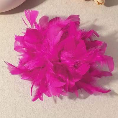 20CM Mode Overdreven Veer Bloem Grote Broche voor Vrouwen Dame Luxe Persoonlijkheid Reversspelden Feest Bruiloft Kleding Sieraden pink