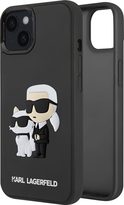Karl Lagerfeld 3D Rubber Karl & Choupette Back Case - Apple iPhone 15 Plus (6.7") - Zwart