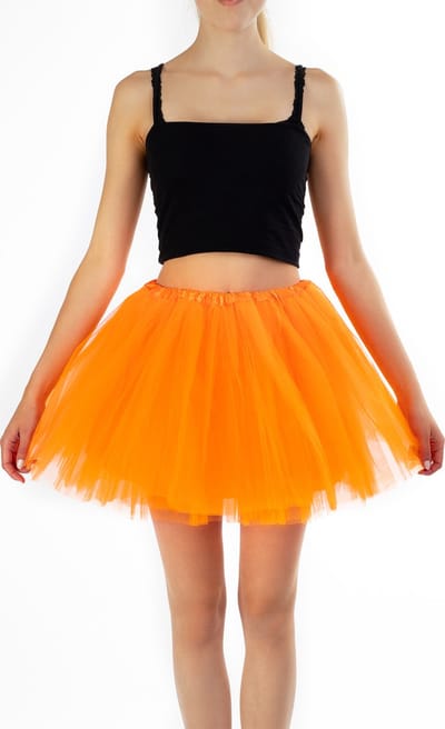 KIMU® Tutu Oranje Tule Rokje - Maat 68 74 80 86 92 98 - Neon Petticoat Rok Baby Peuter Meisje - Balletpakje Kinderen Babypakje Festival