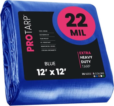 Waterdicht en UV-bestendig Zeil 3,65 x 3,65 meter - Extra Sterk Polyzeil met Verstevigde Randen