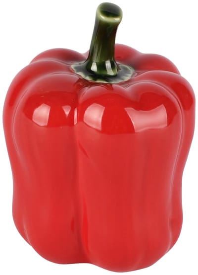 Dekoratief | Deco paprika, rood, porselein, 9x8x12cm | A260384