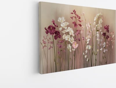 Saammp Canvas Schilderij - Kleurrijk bos bloemen - Natuur - Landschap - 45x30 - Foto op canvas - Wanddecoratie - Muurdecoratie Woonkamer - Slaapkamer decoratie - Canvas Print