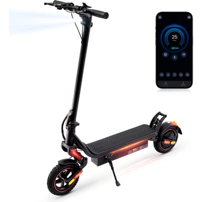 IScooter W8 Opvouwbare E-Scooter – 9,3 inch banden, 750W motor, 48V14Ah accu, remmen, app-besturing, 40 km/u, zijdelingse sfeerverlichting, elektrische scooter voor volwassenen