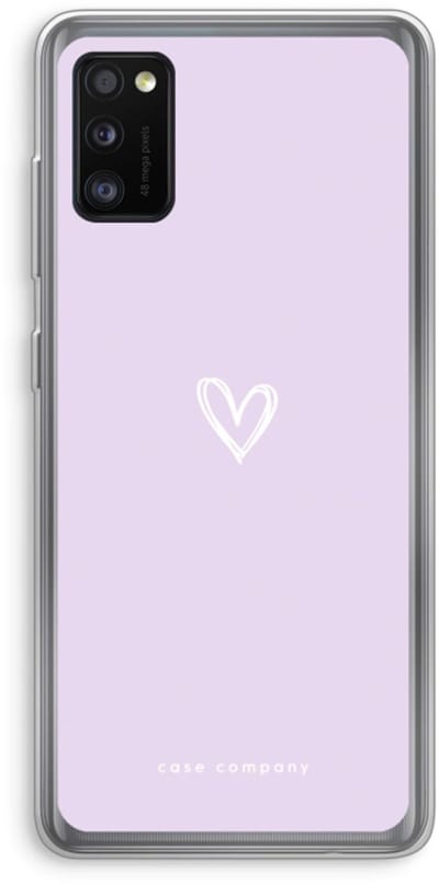 Case Company® - Hoesje geschikt voor Samsung Galaxy A41 hoesje - Klein hartje paars - Soft Cover Telefoonhoesje - Bescherming aan alle Kanten en Schermrand