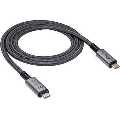 Akyga AK-USB-45 USB-kabel USB 4.0 USB-C stekker, USB-C stekker 1.00 m Grijs Zeer flexibel