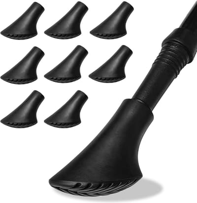 Pack van 8 Rubberen Buffers voor Wandelstokken - Vervangende Tips voor 11 mm Diameter - Zwart