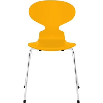 Fritz Hansen Ant Stoel - gelakt - true yellow - verchroomd