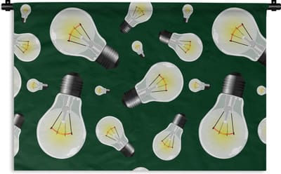 Wandkleed - Wanddoek - Lampen - Patronen - Licht - 90x60 cm - Wandtapijt