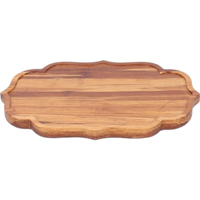 Bamboe Theeblad Theebord Serveerschaal Servies in Japanse Stijl Met Beschermkussens S 19.8x13.7x1.8cm beige