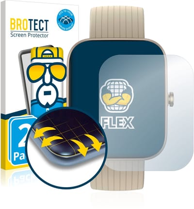 BROTECT - Screenprotector voor Huami Amazfit Bip 3 Pro - Folie Beschermfolie transparant volledig dekking - 2 Stuks