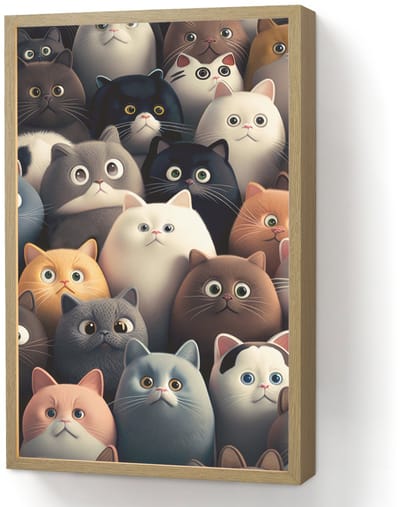 Nachtlampje 40x60 cm - Kinder lamp - Kat - Dieren - Poes - Patroon - Jongen - Meisje - Tafellamp kinderkamer draadloos - Slaapkamer lampje - Bedlamp kinderen - Kinderlampje - Wandlamp babykamer - Nachtlampjes