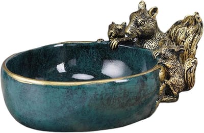 Decoratieve Opberger - Sieradenbakje Kom - Netjes Organiseren - Eekhoorn Figuur - 22x13x7.5 cm - Bruin