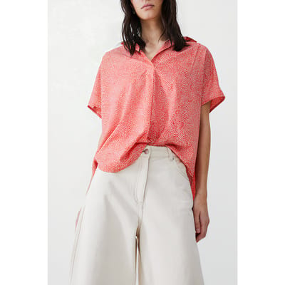 French Connection Bernice Crepe Light Popover Mandarin/seapink/ivr Size: 8 | Blouses Outlet | Dames | Roze