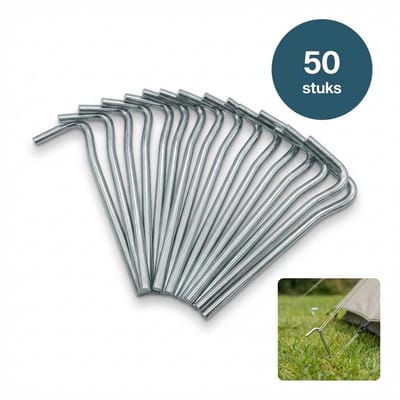 DIVERZA Tentharingen 10 cm – Set van 50 Stuks – Stalen Grondpennen – Tent Haringen voor Camping en Tarp