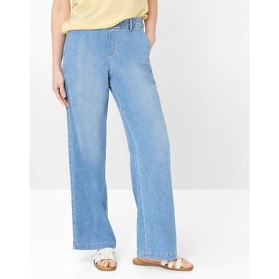 Brax Dames Palazzobroek  Style MAINE USED LIGHT BLUE, lichtblauw, maat 40