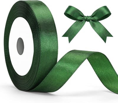 Donkergroen Satijnen Lint 20mm: Decoratief Cadeaulint, 22m Lint voor Creatieve Projecten, Versiering voor Cadeaus en Feestelijke Decoraties