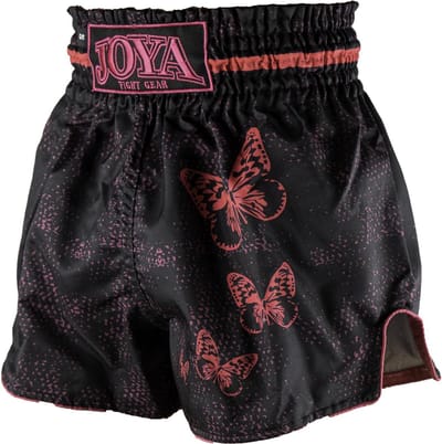 Joya Butterfly Kickboksbroekje - Zwart met roze (Beschikbaar in verschillende maten)