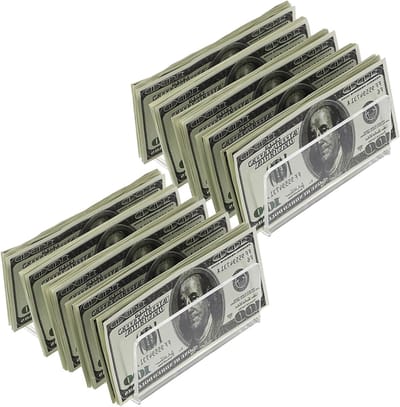 Acryl bureau-organizer met 5 compartimenten voor geld, enveloppen en kantoorbenodigdheden, transparant en multifunctioneel