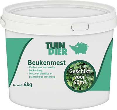 Beuken mest | TUIN-DIER® | Beukenmest | Beuken voeding | Beukenvoeding | In handige bewaaremmer | 4.000 gram | 4 kilogram