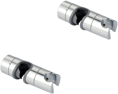 GELLDG 2 stuks - Handdouchehouder - Verstelbare Douchesproeierhouder - 360° Draaibare Glijstanghouder - Geschikt voor Doucheslangen 22-25 mm - Plastic - Snel en Gemakkelijk te Installeren