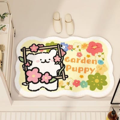 Tapis de Bain Dessin Animé Mignon Frais Imitation Cachemire Absorbant Antidérapant Tapis de Porte de Toilettes Tapis de Salle de Bain 40 * 60cm [imitation cashmere]