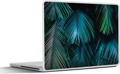 Laptop sticker - 13.3 inch - Jungle - Bladeren - Groen - Blauw - 31x22,5cm - Laptopstickers - Laptop skin - Cover