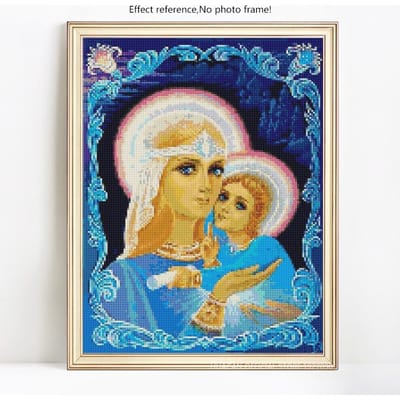 Icônes de broderie de diamant, affichage complet, passe-temps et artisanat, peinture diamant ronde 20X30 blue