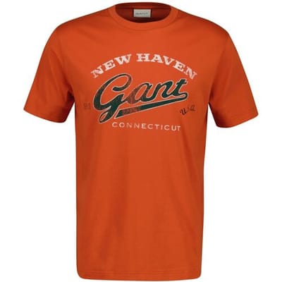 Gant T-Shirt Graphic Short Sleeve 1949 USA Deep Orange / male