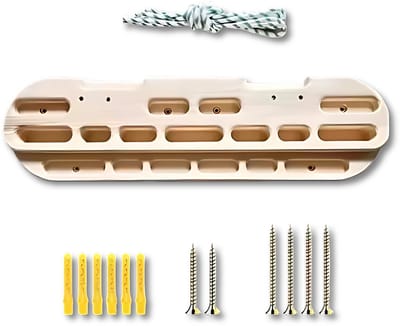Premium Houten Hangboard - Handtrainer - Voor Beginners & Gevorderden - Inclusief Touw - Verschillende Grip-opties - Klimtraining