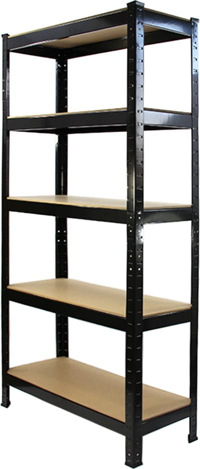 T-rax metalen stellingkast - zwart - 75x30x150 cm - 150kg draagkracht